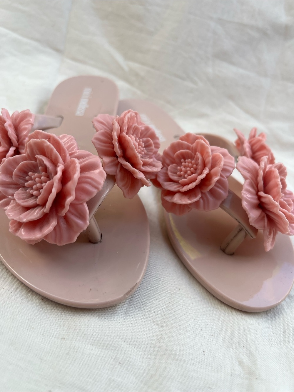 Mini Melissa Harmonic Springtime Pink Floral Jelly Flip Flops - Size 11 - Picture 3 of 6